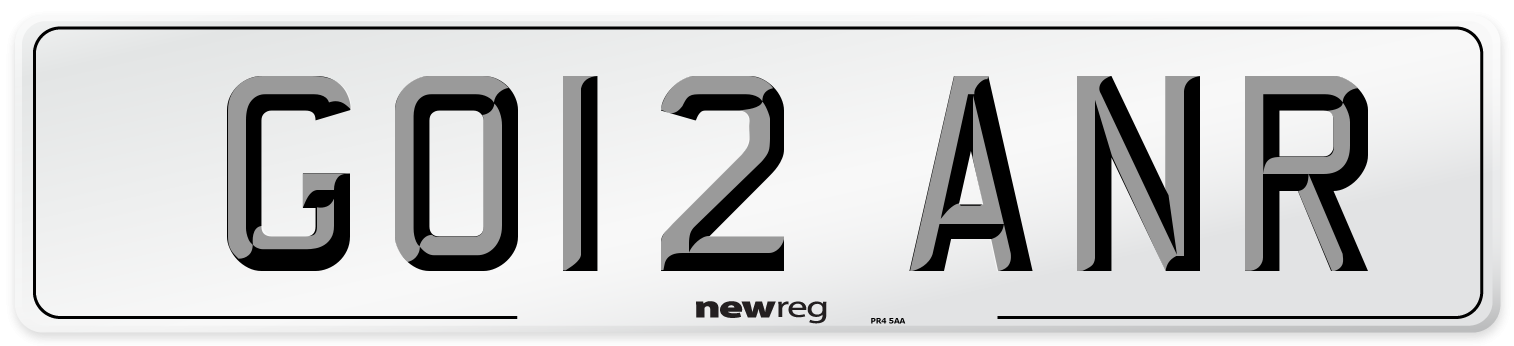 GO12 ANR Number Plate from New Reg